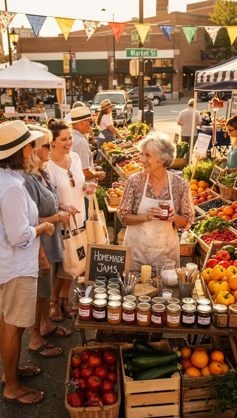 Grupa turystów delektujących się lokalnymi potrawami podczas wycieczki kulinarnej.